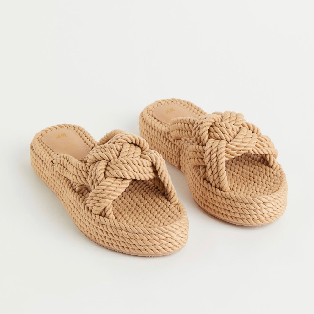 H&M Sandals/Slides in braided rope design with platform